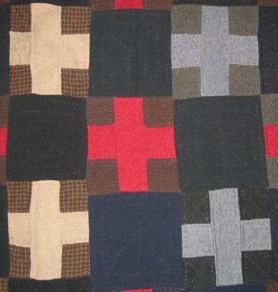 2006-2 blue cross wool flannel quilt